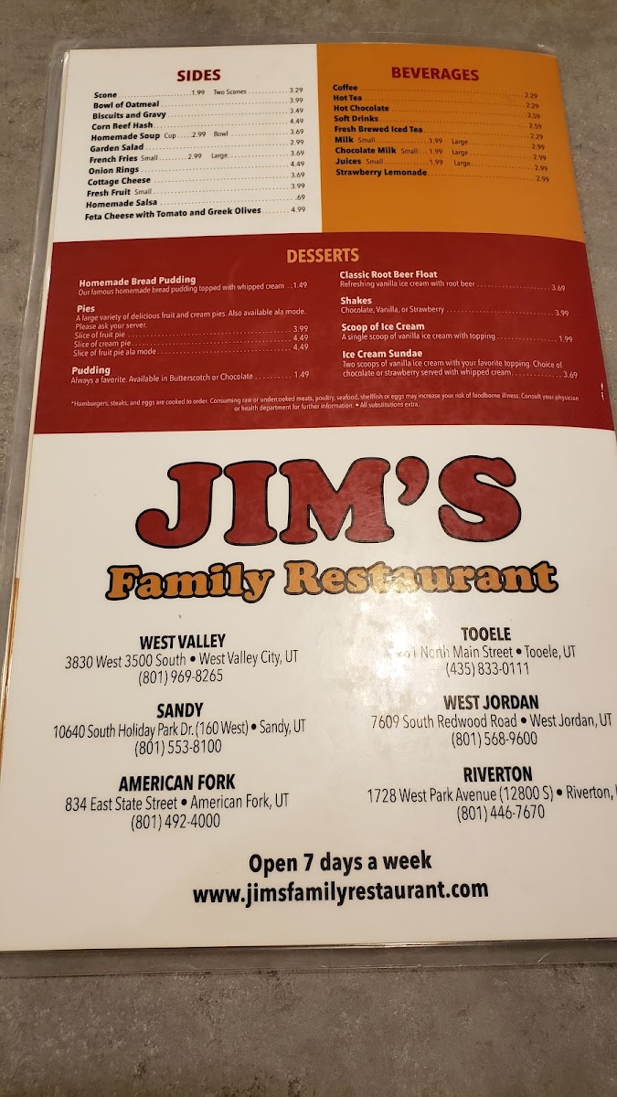 Jim's Family Restaurant Menu - Image 5